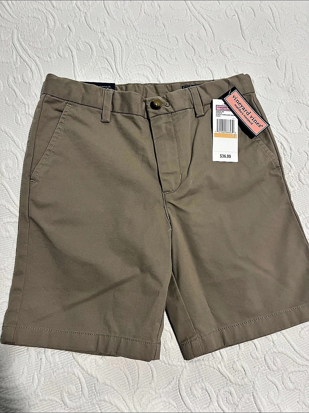 vineyard vines Breaker Short Flat Front Shorts in Brown boys Size 7 NWT